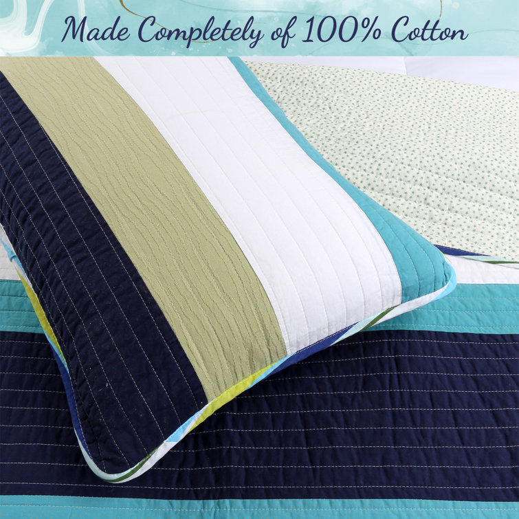 Quinby Cotton Striped Quilt Set